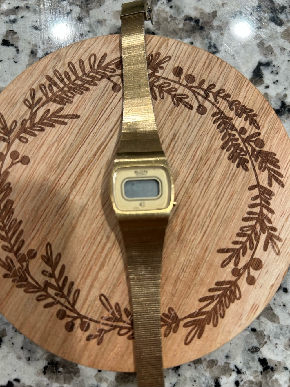 Gold Digital Slim Metal-Band Watch - Unbranded